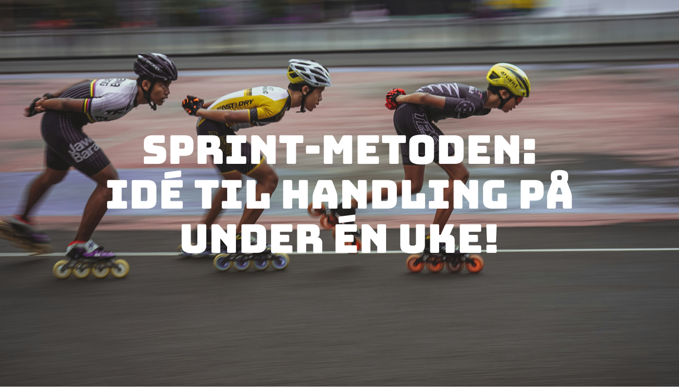 Header med speedskatere for artikkel for sprint-metoden fra Kazonza Branding.